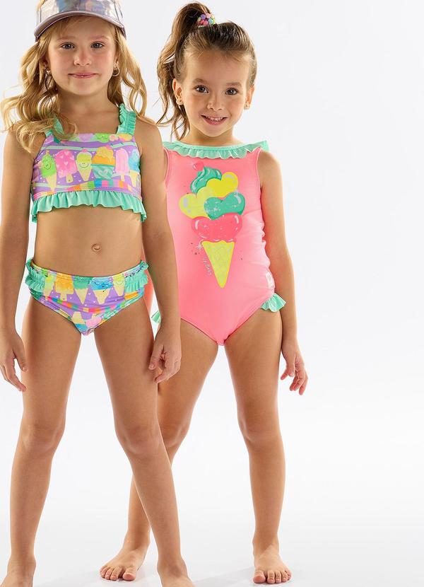 Up Baby - Maiô Infantil Uv Fps +50 e Forro Rosa