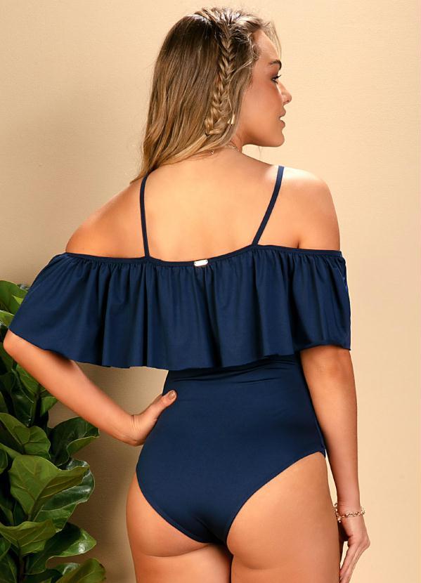 Quintess - Maiô Marinho com Alças Finas e Babado 2