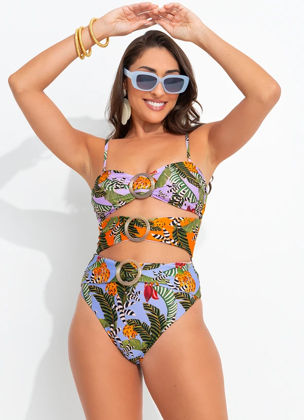 Farm - Maiô Patch Banana Listrada Laranja 7