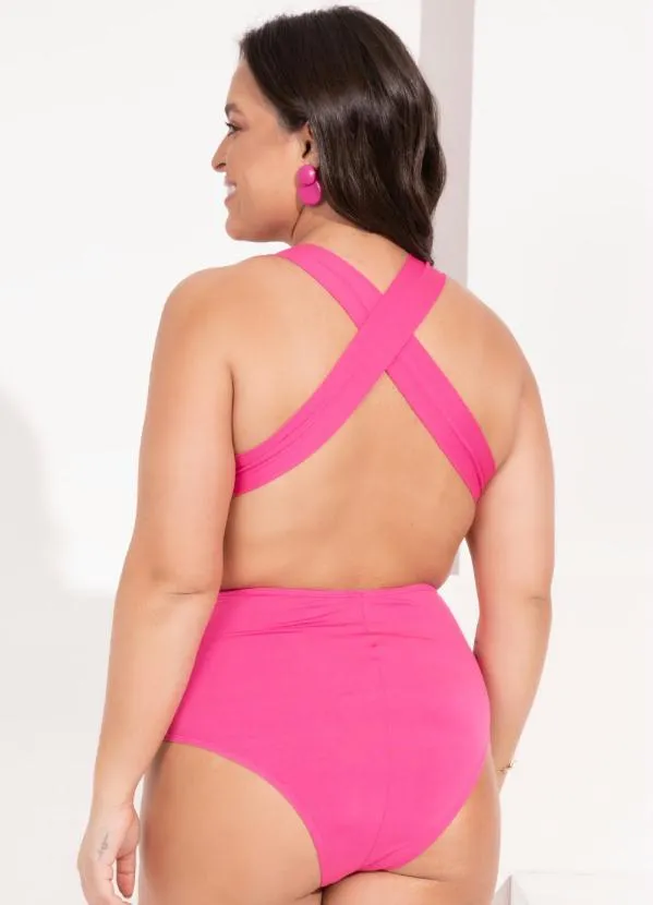 Quintess - Maiô Pink com Alças Transpassadas nas Costas 6