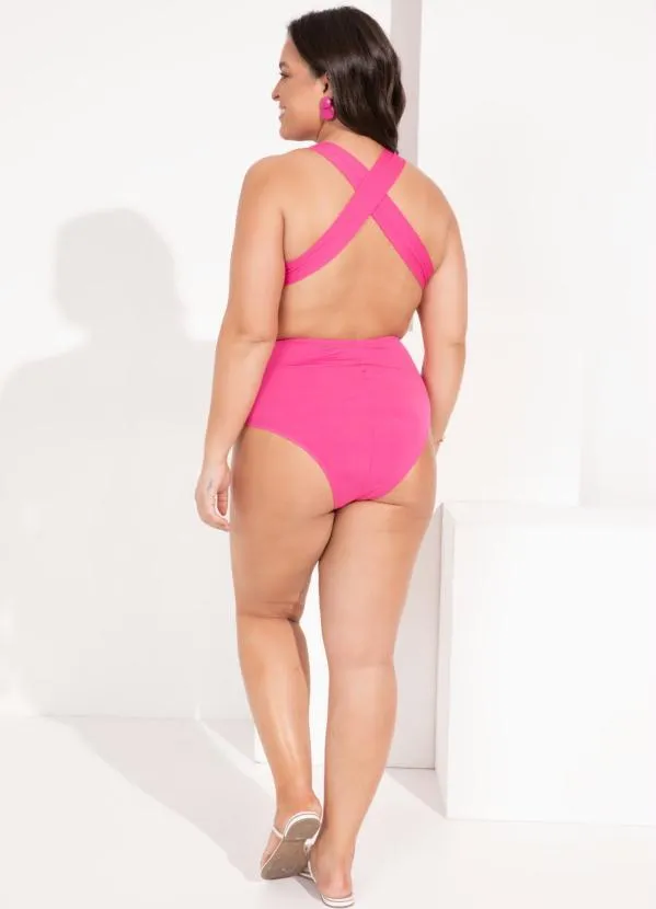 Quintess - Maiô Pink com Alças Transpassadas nas Costas 8