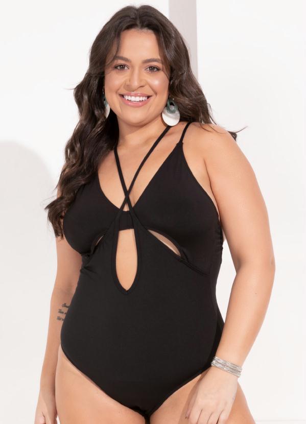 Outlet - Maiô Preto com Vazados na Frente 5