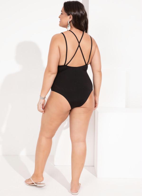 Outlet - Maiô Preto com Vazados na Frente 8