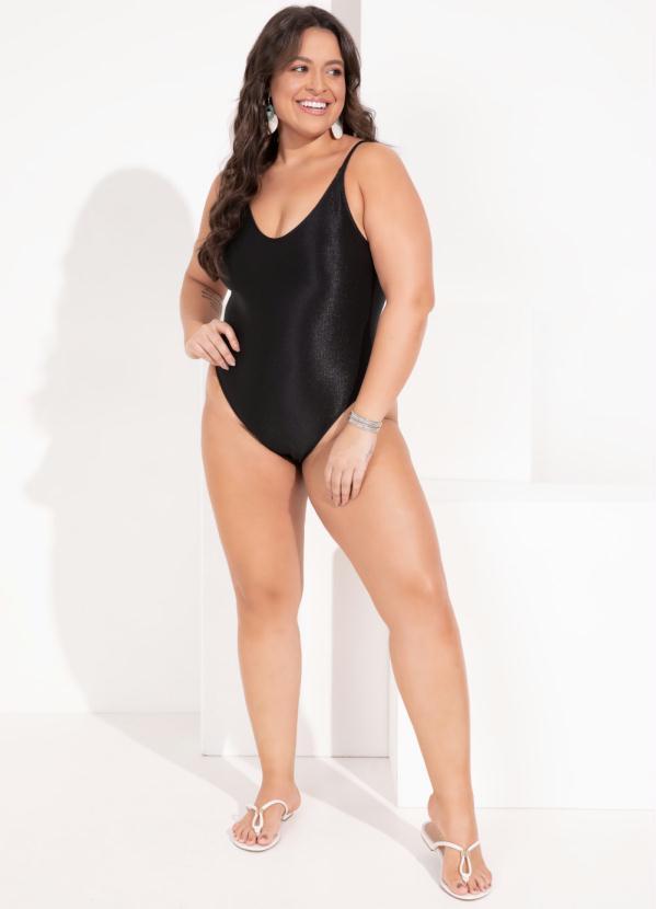 Quintess - Maiô Preto de Alças e Decote Profundo nas Costas 11