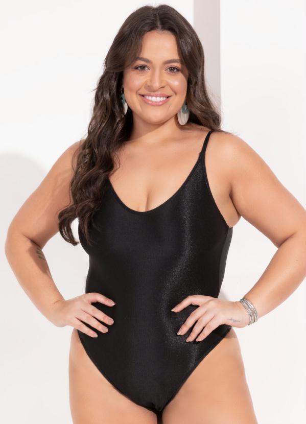 Quintess - Maiô Preto de Alças e Decote Profundo nas Costas 7