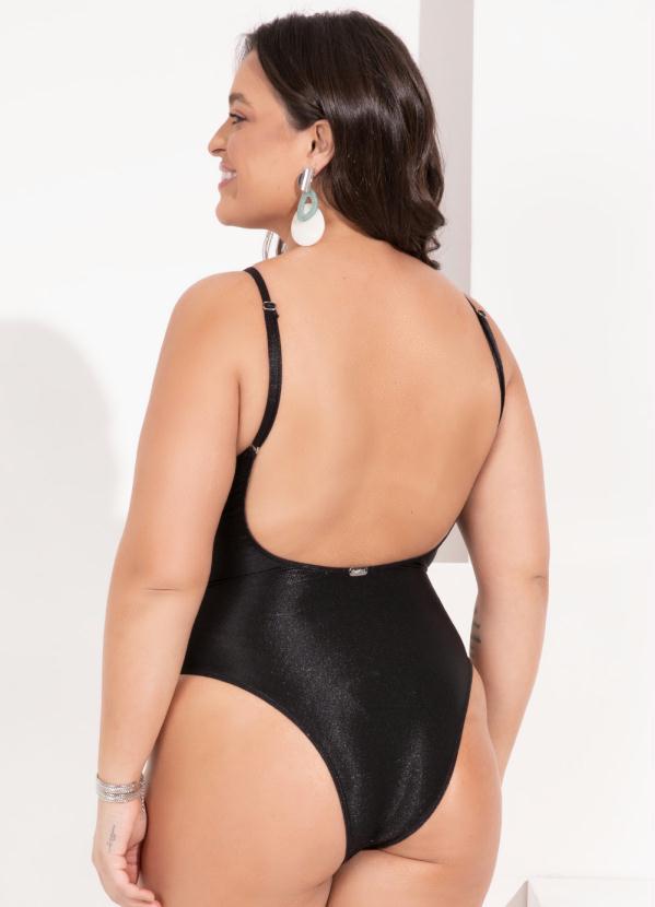 Quintess - Maiô Preto de Alças e Decote Profundo nas Costas 8