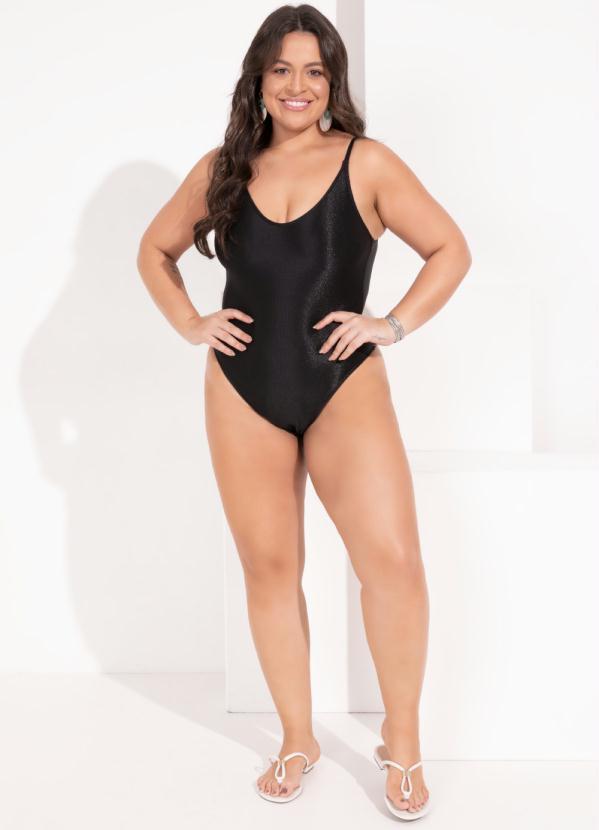 Quintess - Maiô Preto de Alças e Decote Profundo nas Costas 9