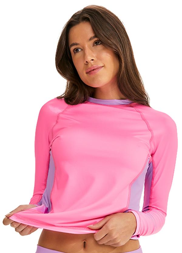 Pingo de Alegria - Maiô Proteção Solar Uv50+ com Zíper Rosa