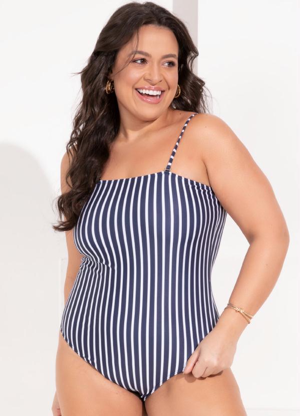 Outlet - Maiô Tomara que Caia Listrado Navy 8