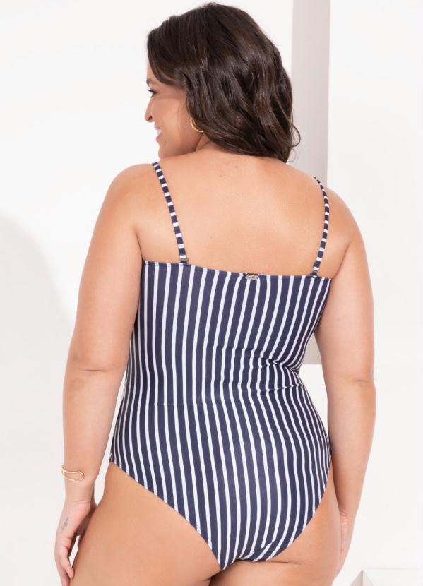 Outlet - Maiô Tomara que Caia Listrado Navy 9