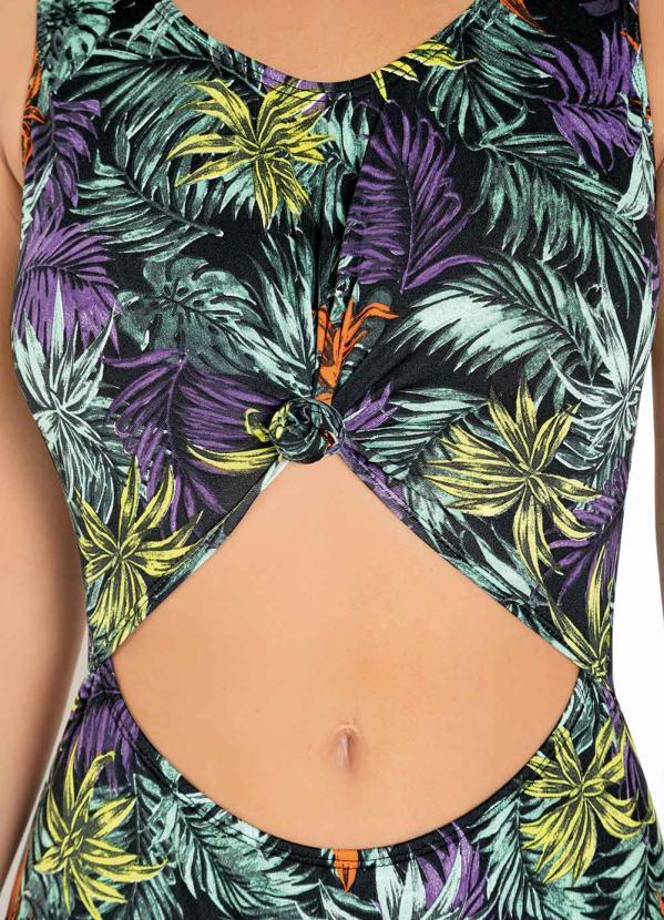 Outlet - Maiô Tropical Color com Abertura Frente 3