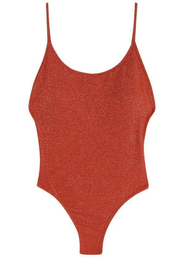 Enfim - Maiô Vermelho Brilho com Bojo Feminino
