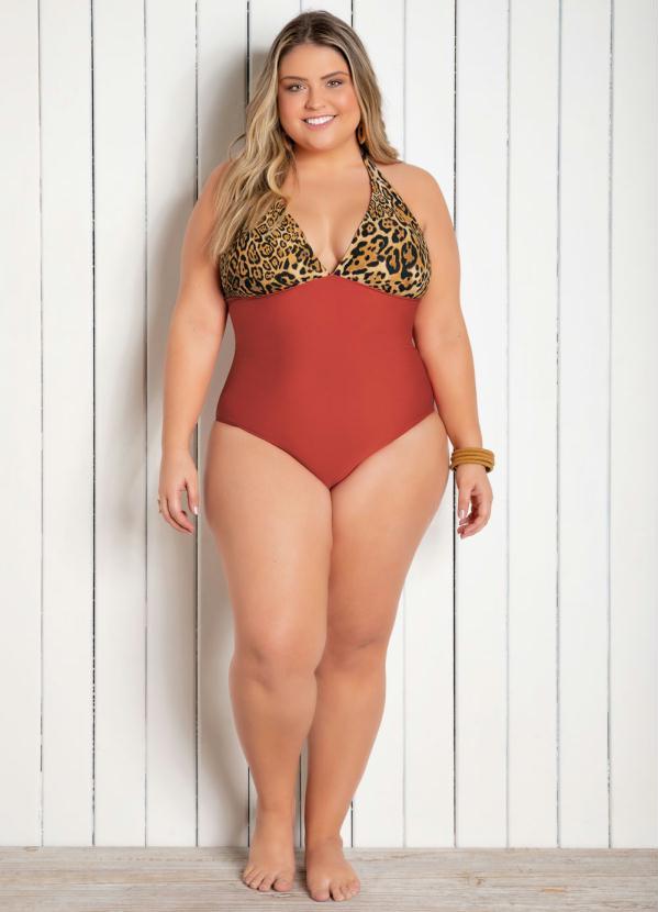 Outlet - Maiô Vermelho e Onça Modelo Frente Única 3