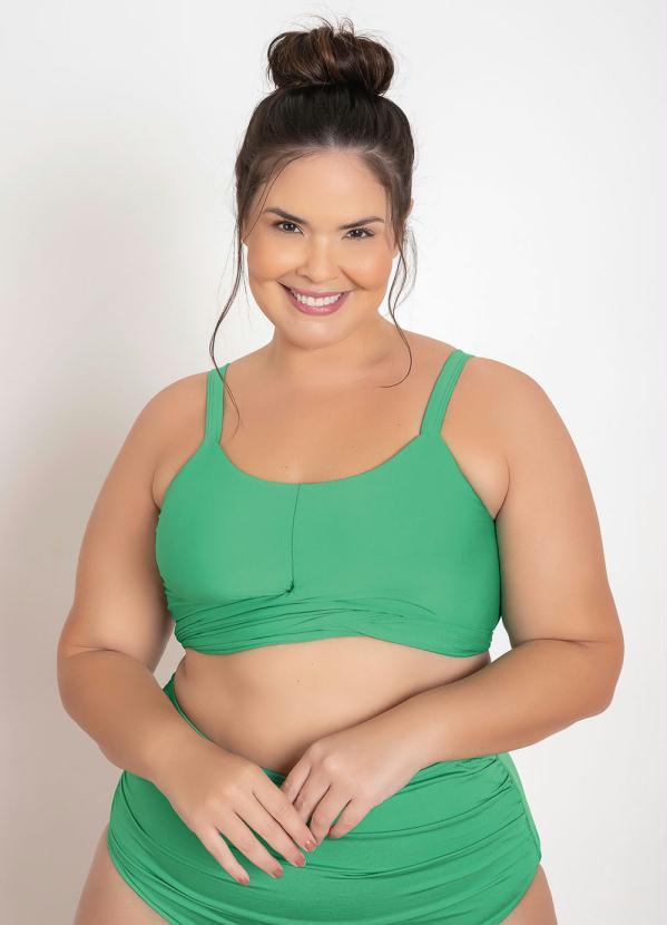 Marguerite - Busto Biquíni Plus Size Verde Transpassado
