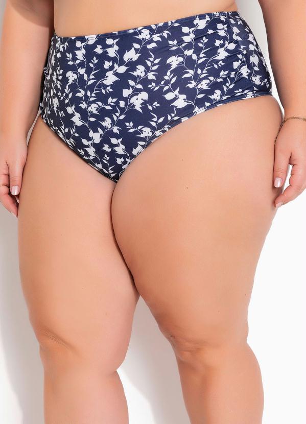 Marguerite - Calcinha Biquíni Plus Size Flral Bicolor