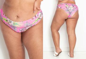 Calcinha Plus Size Folhagens Tropical