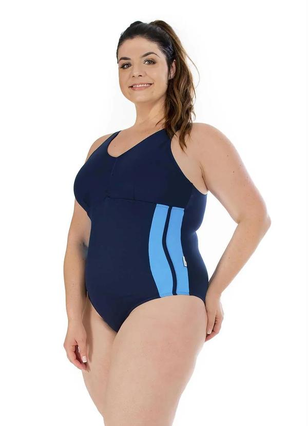 Sale Brands - Maiô Hidroginástica Plus Size Azul 3