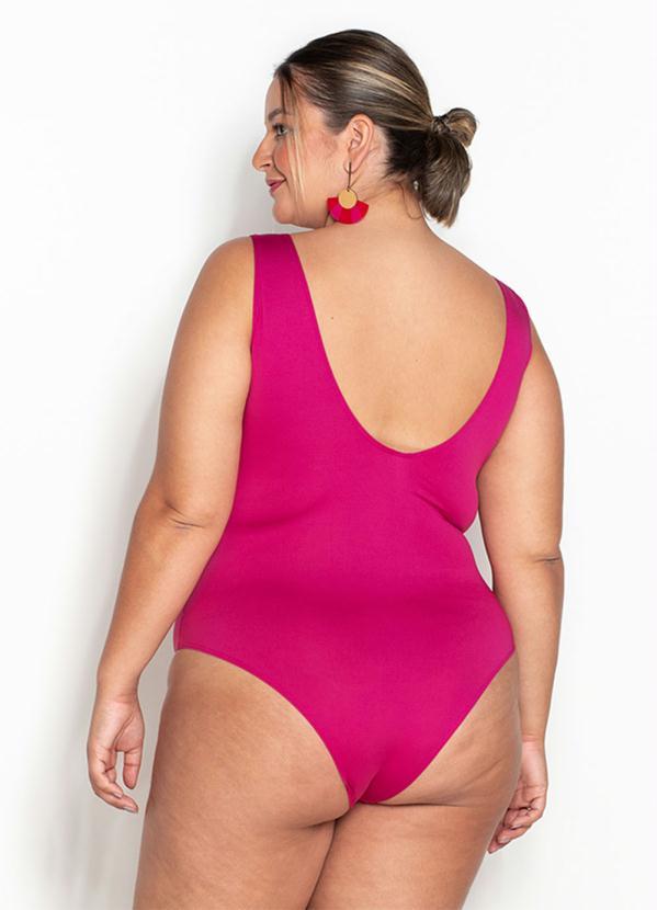Outlet - Maiô Plus Size Bicolor com Amarração e Vazado 2