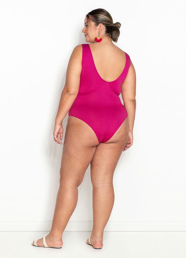 Outlet - Maiô Plus Size Bicolor com Amarração e Vazado 3