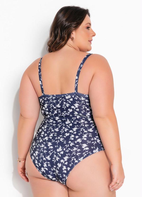 Outlet - Maiô Plus Size Floral Bicolor com Alças 2