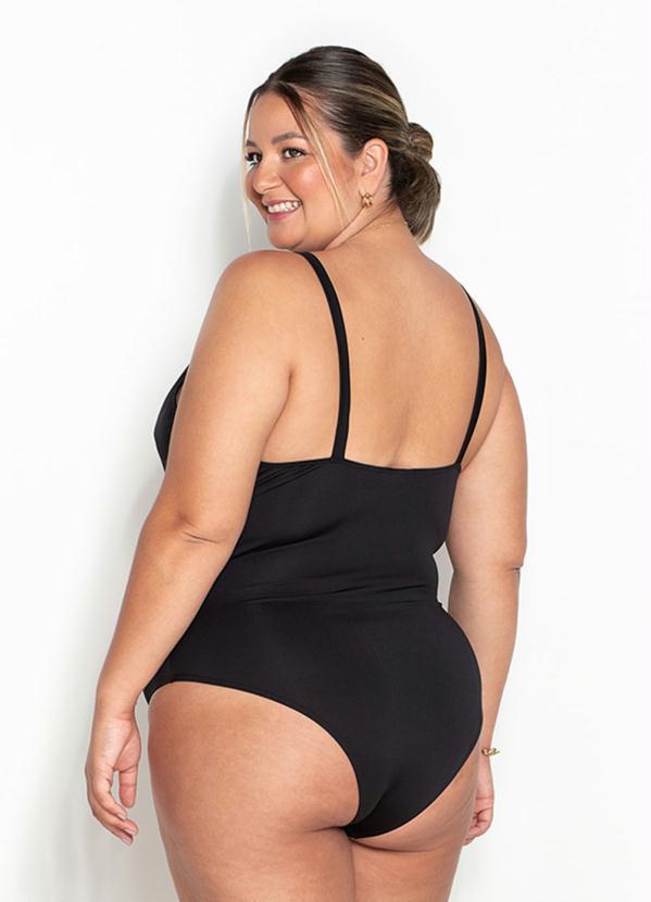 Outlet - Maiô Plus Size Preto Decote V 3