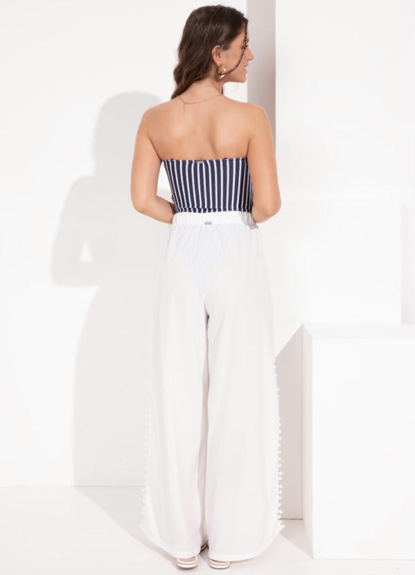 Quintess - Calça Saída de Praia Branca com Pompons 5