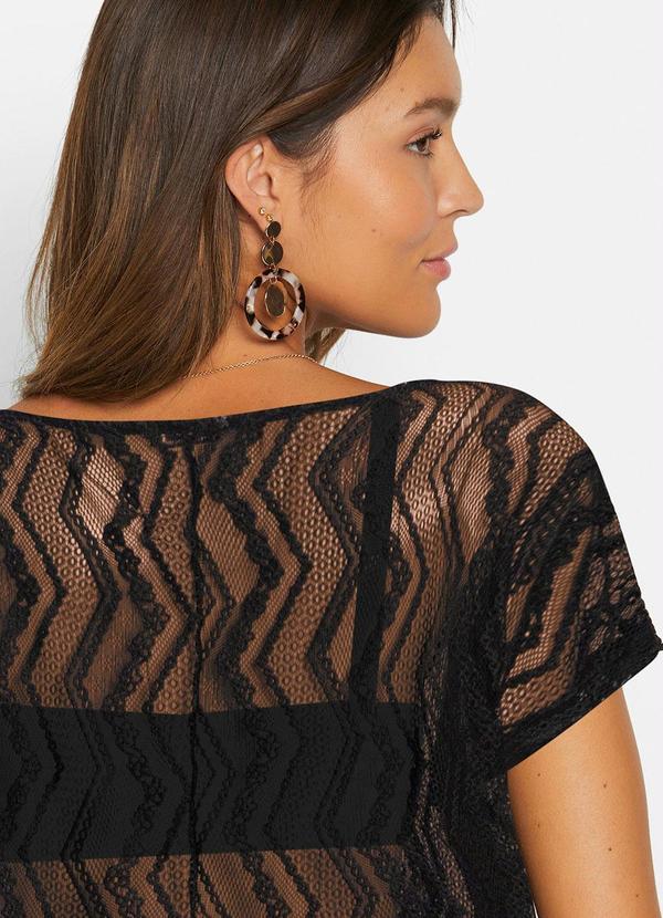 bonprix - Saída de Praia de Renda Preta 4