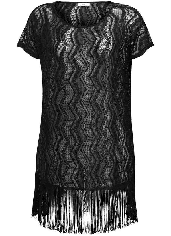 bonprix - Saída de Praia de Renda Preta 6