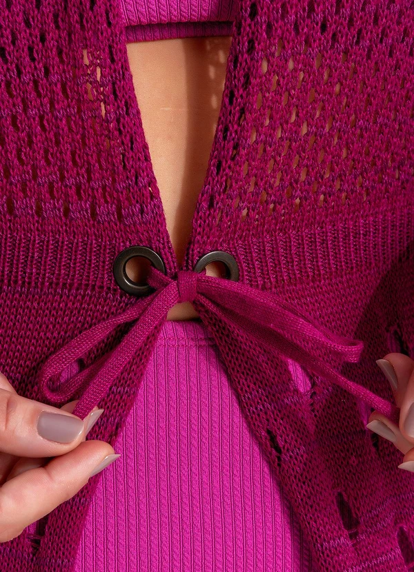 Marguerite - Saída de Praia Fúcsia em Tricô 8