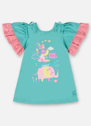 Up Baby - Saída de Praia Infantil em Meia Malha Azul - UP BABY