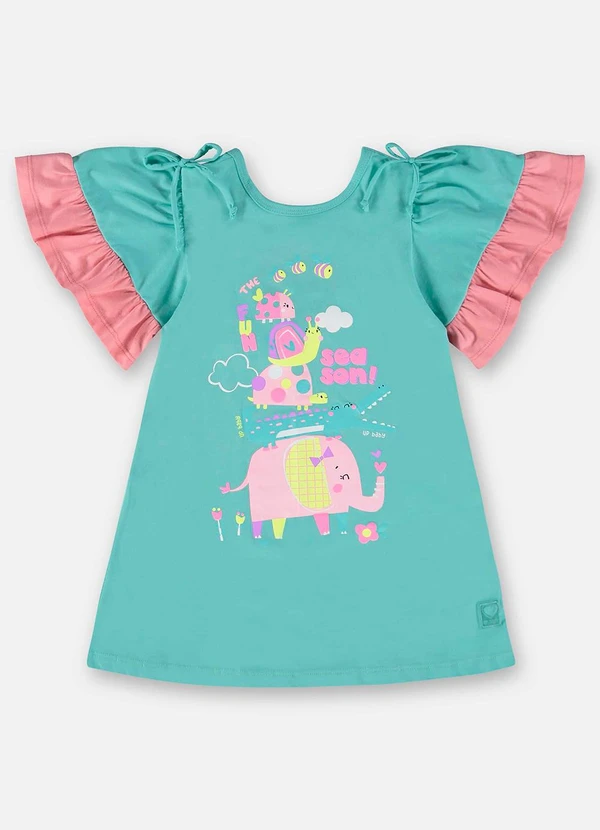 Up Baby - Saída de Praia Infantil em Meia Malha Azul 2