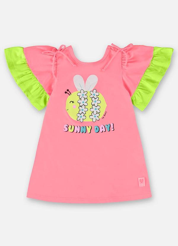 Up Baby - Saída de Praia Infantil em Meia Malha Rosa 2