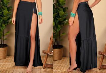 Sada de Praia Preta com Amarrao Frontal