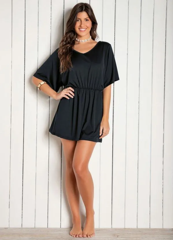 Alma Dolce - Saída de Praia Preta com Elástico na Cintura 7