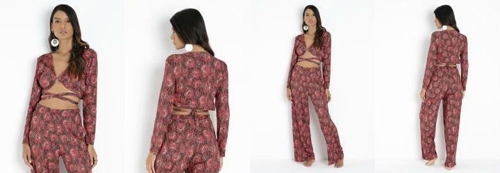 Top Animal Print com Tiras para Amarrar