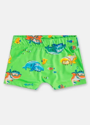 Sunga Boxer Infantil Fps+50 Forrada Up Baby Verde - UP BABY