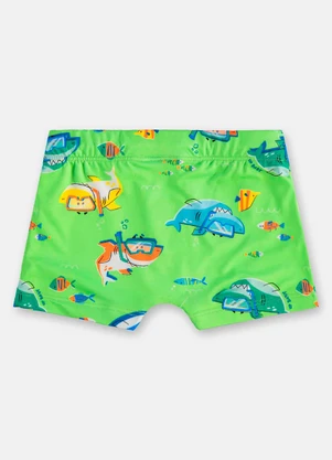 Sunga Boxer Infantil Fps+50 Forrada Up Baby Verde - UP BABY