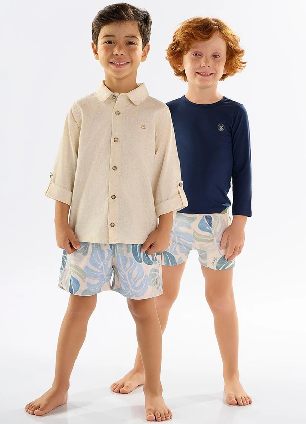 Up Baby - Sunga Boxer Infantil Proteção Fps+50 Bege 2