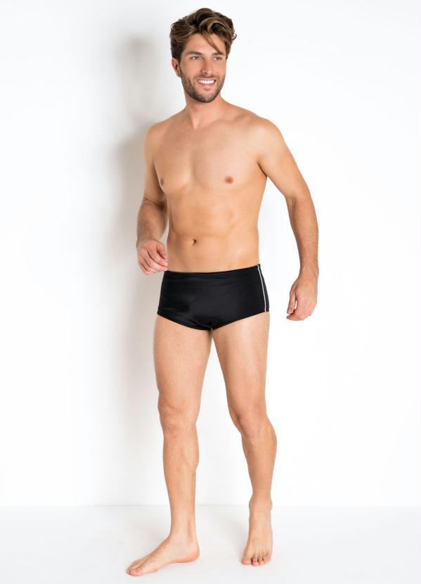 Actual - Sunga Slip com Filete Preta 3