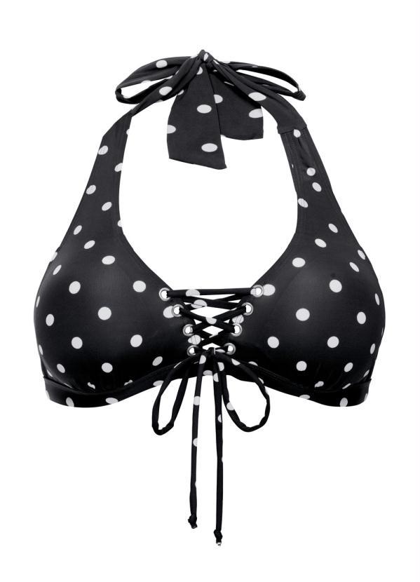 bonprix - Biquíni Top com Amarração Poá Preto 6