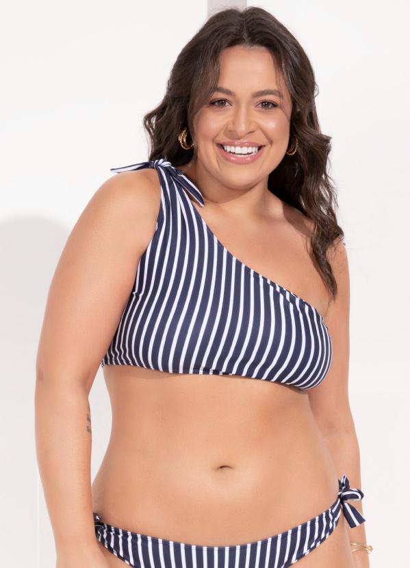 Outlet - Busto Biquíni Listrado Navy Ombro Só de Amarrar 6