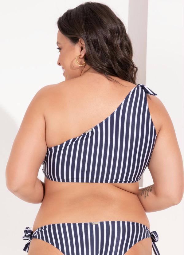 Outlet - Busto Biquíni Listrado Navy Ombro Só de Amarrar 7