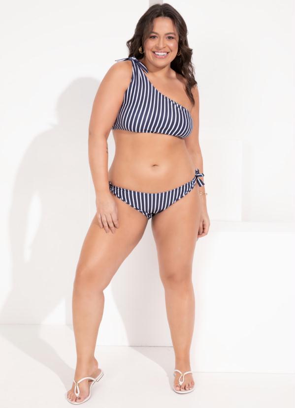 Outlet - Busto Biquíni Listrado Navy Ombro Só de Amarrar 8