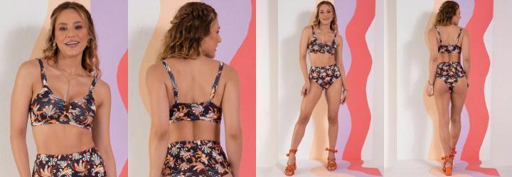 Busto Biquni Paisley com Detalhe em Fivela