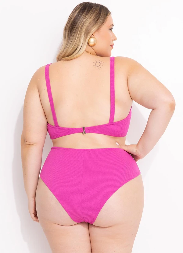 Marguerite - Busto Biquíni Pink em Malha Canelada Texturizada 11