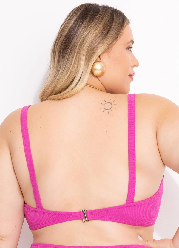 Marguerite - Busto Biquíni Pink em Malha Canelada Texturizada 9