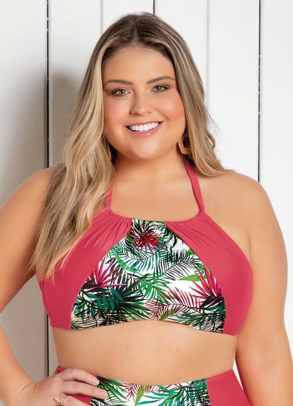 Outlet - Busto Biquíni Plus Size Folhagem Modelo Top