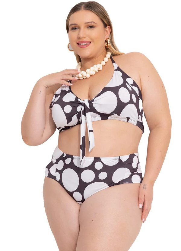 Marguerite - Busto Biquíni Poá Preto em Poliflex 11