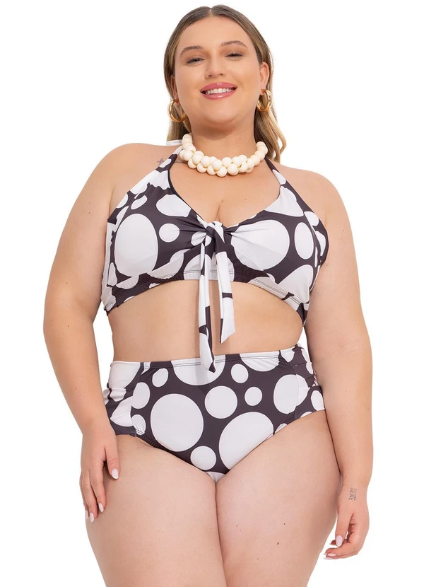 Marguerite - Busto Biquíni Poá Preto em Poliflex 9