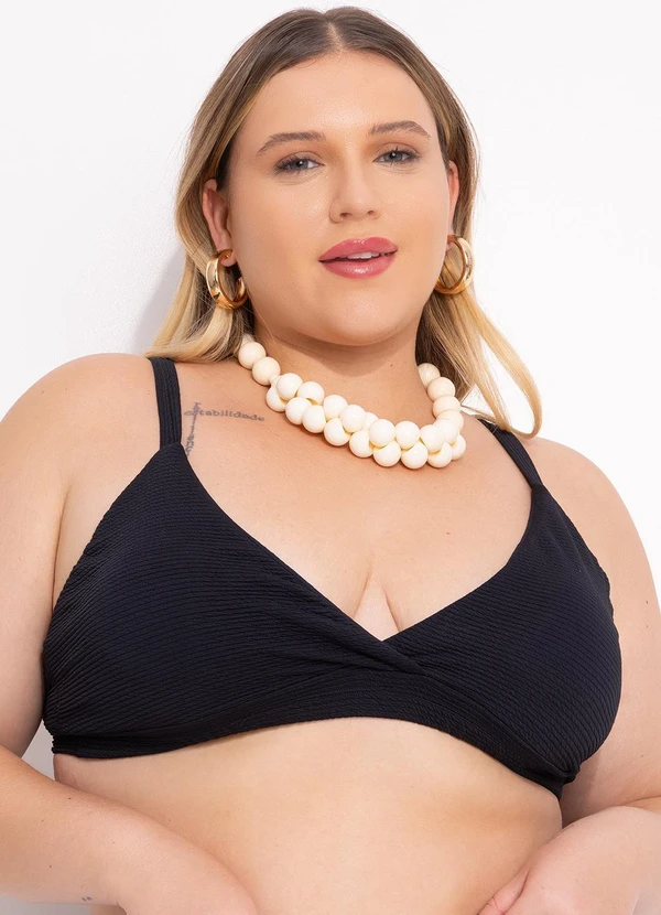 Marguerite - Busto Biquíni Preto em Canelado Texturizado 10